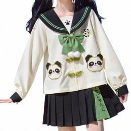 cute kindergarten jk uniform panda loose sailor suit school girl school uniform women japanese fi 16dd#