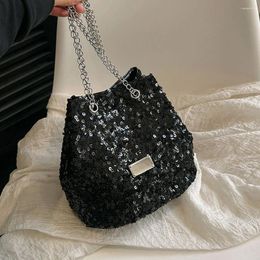 Shoulder Bags Sequin Bucket Bag Large Capacity Women Composite Breathable Durable Scratch Resistant Female Leisure Shopping Trip