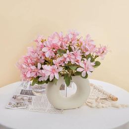 Decorative Flowers QSM 27CM Artificial 5 Forked Snow Orchid Fake Orchids Faux Spring For Wedding Party Home Kitchen Office Decro