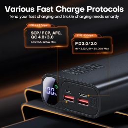 QOOVI Power Bank 20000mAh Portable PD 20W Fast Charging Poverbank Mobile Phone External Battery Powerbank For iPhone 13 Xiaomi