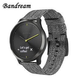 Canvas Nylon Watchband for Garmin Vivoactive 4 4S Venu Luxe Style Vivomove 3 3S HR Quick Release Strap Watch Band340Y