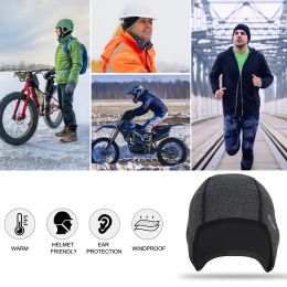 WEST BIKING Winter Thicken Cycling Cap for Men Under Helmet Double Layer Head Cover Ear Flaps Protect Windproof Elastic Bike Hat