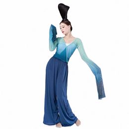 new Classical Dance Practise Suit Water Sleeve Gradient Dance Suit.festival Outfit Show Costume Women Chinese Dance Clothes i6r2#