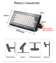 50W LED Flood Light 110/220V IP65 Waterproof Floodlight Garden Square Street Lamp Wall Flood Outdoor Landscape Lighting