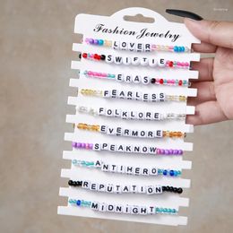 Charm Bracelets 11Pieces Stylish Crystal Bead Wristlet Women Girl For Music Concerts Drop