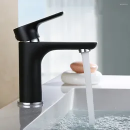 Bathroom Sink Faucets Single Handle Faucet Solid Brass Basin Mixer Taps Black Finish
