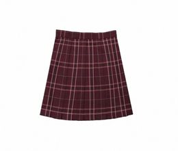japanese Summer Pleated Skirt Plaid Skirts For JK School Students Uniform Cloths D017 o3of#