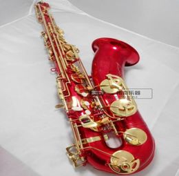 Top Tenor saxophone quality Suzuki B Flat musical instrument Red with professionalgrade Mouthpiece1251322