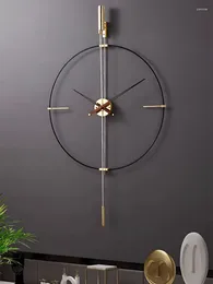 Wall Clocks Luxury Spain Clock Modern Metal Silent Pendulum Home Decor House Decoration Living Room Gift Ideas