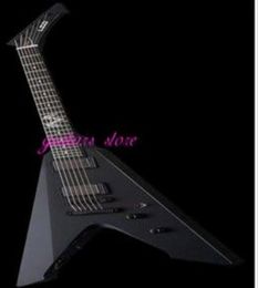 Oem Vulture 6 Strings Elctric Guitar Body Mahogany Set Neck Inlays Hark Color Black9236878