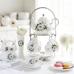 Teaware Sets Beautiful Camellia English Afternoon Tea Set Ceramic Teapot Teacups Home Birthday Party High-grade Porcelain Coffeeware