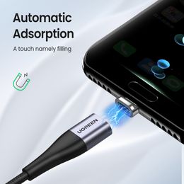 UGREEN Magnetic USB Charging Cable Type C Micro USB Phone Cable Magnet Charger Micro USB For Xiaomi 3A Mobile Phone Wire Cord