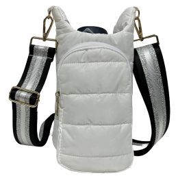 Bags Puffer Water Bottle Carrier Portable Down Padded Sling Bag Outdoor Crossbody Hydrobags Adjustable Wide Strap Water Bottle Holder