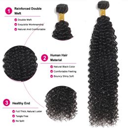 Brazilian Afro Kinky Curly 1/3 PCS Bundles AHJF Human Hair Extensions Unprocessed Virgin Hair Raw Hair Weave Bundles Jerry Curly
