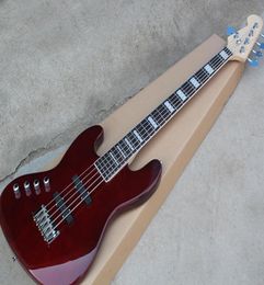 Glossy red left handed 5 strings electric bass guitar with 24 fretsRosewood fretboard with block pearled inlay7275825