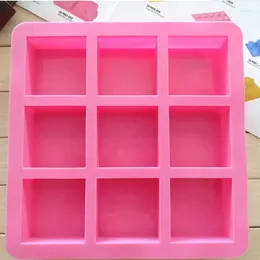 Baking Moulds Silicone Bakeware Mould For Cake Chocolate Jelly Pudding Dessert Ice Moulds 9 Holes Square Handmade Soap Cupcake