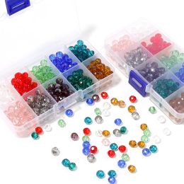 100-1000pcs/Box 4 6 8 10mm Czech Crystal Rondelle Faceted Glass Beads Kits for Jewelry DIY Bracelet Earrings Loose Spacer Beads