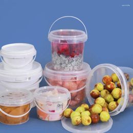 Storage Bottles BPA-Free Empty Plastic Bucket With Lid Airtight PP Jars Clear Container For Bulk Food