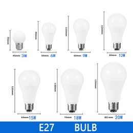 10pcs LED-Lampenlampen E27 E14 AC220V 110V 120 V DC12V-85V 24 Glühbirnen Power 20W 18W 15W 12W 9W 5W 3W LAMPADA LIVE HOME LED LED LED