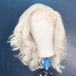 AIMEYA Platinum Blonde Bob Wig for Women Synthetic Lace Front Wig with Natural Hairline Short BOB Wig Daily Use Synthetic Hair