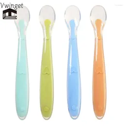 Spoons Baby Spoon Safe Environment-friendly Grade Silica Gel Soft Silicone Care Supplement Training Tableware