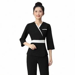 spa Uniform for Beauty Sal for The Cosmetologist Thai Massage Smocks for Work Beauty Uniforms Foot Bath Technician Costume Set c9Qa#