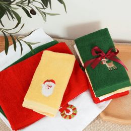 Red Santa Claus New Year Gift Xmas Hand Face Towel Christmas Kitchen Tea Towel Home Towels Bathroom Washing Cloth Man Woman Gym