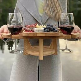 Camp Furniture Portable Folding Wooden Wine Rack Mini Picnic Table Disassembly Fruit Outdoor Desk