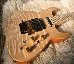 Custom PC1 Phil Collen Qulit Maple Chlorine Natural Electric Guitar Floyd Rose Tremolo Active Pickups 9v Battery Box9297494