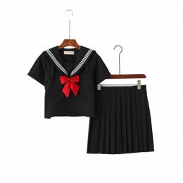 japanese Style S-2xl Student Girls School Uniforms Girls Navy Costume Women Sexy Navy JK Suit Sailor Blouse Pleated Skirt q6Gj#