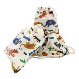 Gift Wrap Cartoon Animals Storage Bags Baby Clothing Kids Toys Organiser Dstring Candy Cotton Jewellery Cosmetic Pouch Bag Drop Delivery Dhlzq