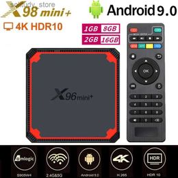 Set Top Box X96 Mini+Smart Android TV Box Amlogic S905W4 Android 9.0 2.4G+5G Dual WiFi 4K HD LAN 100M Set-top Box Media Player 1/2GB 8/16GB Q240330