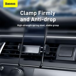 Baseus Mini Car Phone Holder Car Air Vent Clip Mount For 4.7-6.5"Smart Phone Car Holder For iPhone for Samsung Car Stand Bracket