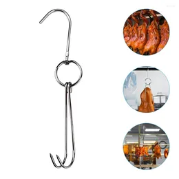 Kitchen Storage 5pcs Meat Hooks Poultry Butcher Stainless Steel Double Design Roast Hook