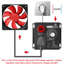 AC 220V 4000W Electronic Variable Voltage Regulator Temperature Motor FAN Speed Controller Dimmer Electric tool Adjustable