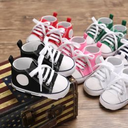 Nya duk baby sport sneakers skor nyfödda baby pojkar flickor första vandrare skor spädbarn barn