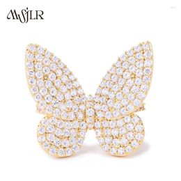 Cluster Rings MVR-025 2024 Elegant Style Fashion Zircon Design Ring Trendy Party Jewelry Celebration Wedding Butterfly Accessory