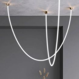 SANDYHA Lustre Para Sala De Estar Minimalist Line Art Design Chandeliers Led Lamp for Living Dining Room Pendant Lighting Decor
