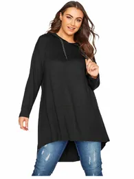 plus Size Lg Sleeve Autumn Casual Hooded Tunic Tops Women Drawstring Pullover Hoodie Sweatshirts Female Big Size T-shirt 4XL F5Jx#