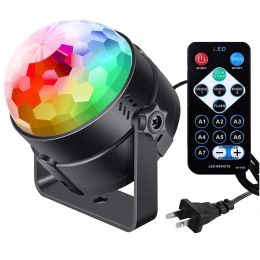 RGB Disco Ball Party Lights Sound Activated Disco Light Led Projector Strobe Lamp For Birthday Party Car Club Bar Karaoke