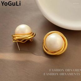 Stud Earrings Trendy Jewelry Vintage Temperament Simulated Pearl Earring For Women Fashion Accessories