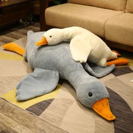 Giant 50-160cm Fluffy Duck Plush Toys Sleep Pillow Cute Animal Stuffed Swan Goose Plush Dolls Floor Mat Kids Girls Birthday Gift