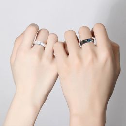 Demons and Angels Matching Couple Friendship Lover Open Adjustable Rings Set Minimalist Engagement Wedding Rings Lovers