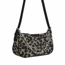 shoulder Bags Leopard Cheetah Print For Women 2023 New Luxury With Chains Crossbody Small Fi Black Ladies Clutch Handbags n4kt#