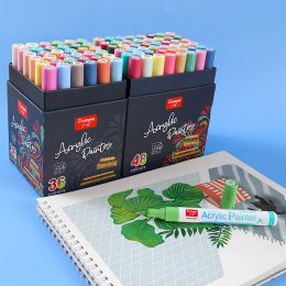 48 Morandi Colours Acrylic Paint Pens Acrylic Marker Pens for Rock Painting, Stone, Ceramic, Glass, Wood, Canvas ,DIY Card Making