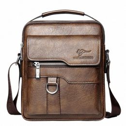 kangaroo Luxury Brand Men Sling Bag Leather Side Shoulder Bag For Men Husband Gift Busin Menger Crossbody Bag Male Handbag t4e1#