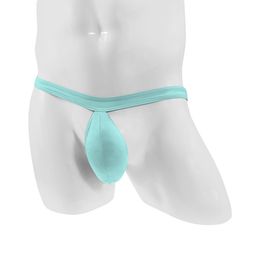 Men Enhance Cock Pouch Thong Bikini G-String Minikini Tangas Posing Underwear T-back G-String Ice Silk Sexy Panties