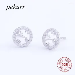 Stud Earrings Pekurr 925 Sterling Silver Classic Time Clock For Women Accesories Fashion Jewelry Decorion Girls Gifts