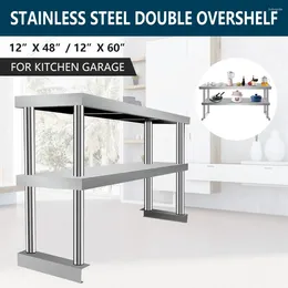 Kitchen Storage 2-Tier 12"x48"/ 12"x60" Commercial Wide Double Overshelf Stainless Steel Work Table Desk For Prep