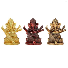 Decorative Figurines Style Hindu Elephant God Statue Decor Ornaments Crafts Resin Buddha Figurine Sculpture For Office Meditation